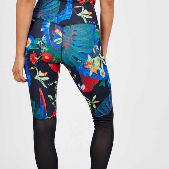 Nike tropical legging with mesh L - Picture 1 of 8